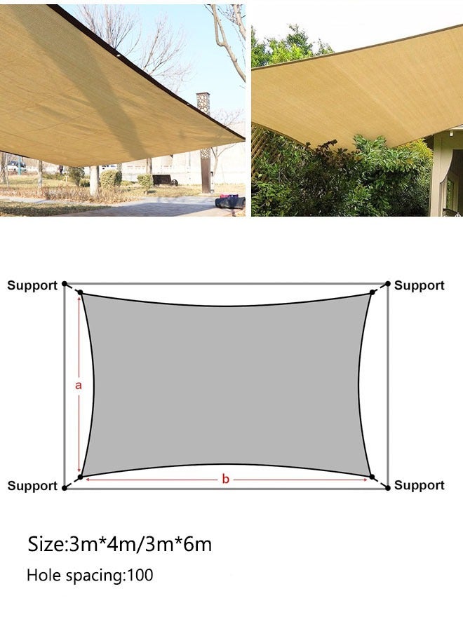 شراع شمسي، مظلة مستطيلة، 3 × 4 م / 3 × 6 م شبكة غطاء قماش للتظليل مع حلقات حماية من الشمس للحديقة، شبكة تظليل قماشية للتظليل لنباتات الحدائق الدفيئة، شبكة قماشية للحماية من الشمس - Image 2